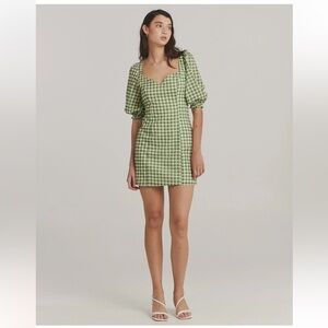 Charlie Holiday Dayna Mini Green Gingham Plaid Dress Size: M